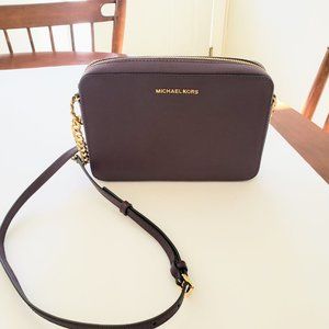 Michael Kors Women Crossbody Leather Shoulder Bag Handbag Purse Chain Maroon